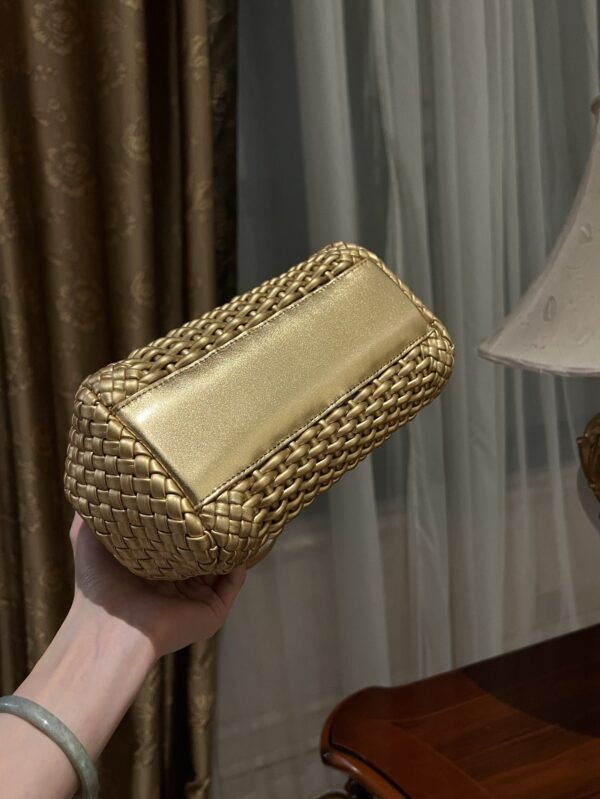 Dolce & Gabbana Hand-Woven Sicily Women's Bag-Gold-20cm with original box