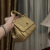 Dolce & Gabbana Hand-Woven Sicily Women's Bag-Gold-20cm with original box