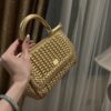 Dolce & Gabbana Hand-Woven Sicily Women's Bag-Gold-20cm with original box