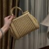 Dolce & Gabbana Hand-Woven Sicily Women's Bag-Gold-20cm with original box