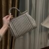 Dolce & Gabbana Hand-Woven Sicily Women's Bag-Silver-20cm with original box