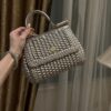 Dolce & Gabbana Hand-Woven Sicily Women's Bag-Silver-20cm with original box