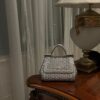 Dolce & Gabbana Hand-Woven Sicily Women's Bag-Silver-20cm with original box