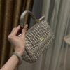 Dolce & Gabbana Hand-Woven Sicily Women's Bag-Silver-20cm with original box