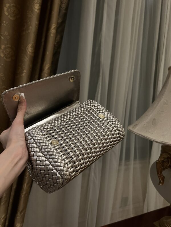 Dolce & Gabbana Hand-Woven Sicily Women's Bag-Silver-20cm with original box
