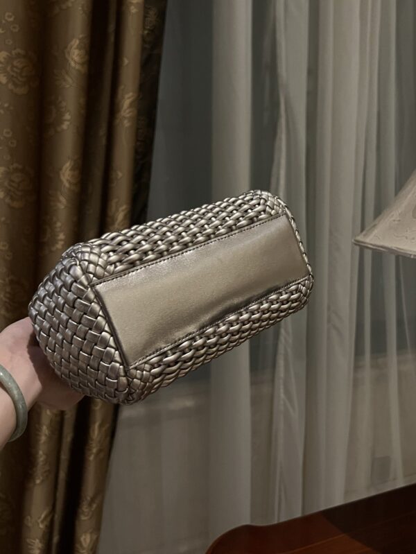 Dolce & Gabbana Hand-Woven Sicily Women's Bag-Silver-20cm with original box