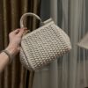 Dolce & Gabbana Hand-Woven Sicily Women's Bag-White-20cm with original box