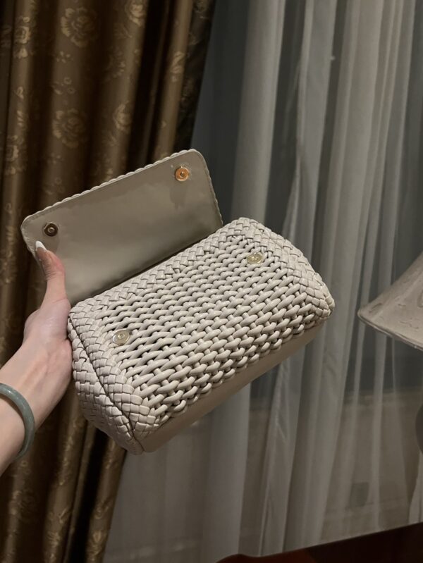 Dolce & Gabbana Hand-Woven Sicily Women's Bag-White-20cm with original box