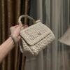 Dolce & Gabbana Hand-Woven Sicily Women's Bag-White-20cm with original box