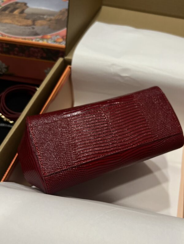 Dolce & Gabban Lizard Pattern Sicilian Women's Bag-Red-25cm with original box free shipping
