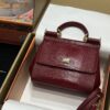 Dolce & Gabban Lizard Pattern Sicilian Women's Bag-Red-25cm with original box free shipping