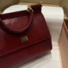 Dolce & Gabban Lizard Pattern Sicilian Women's Bag-Red-25cm with original box free shipping