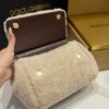 Dolce & Gabbana Lamb's Wool Bag-White-20cm with original box