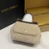 Dolce & Gabbana Lamb's Wool Bag-White-20cm with original box