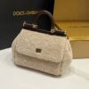 Dolce & Gabbana Lamb's Wool Bag-White-20cm with original box