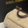 Dolce & Gabbana Lamb's Wool Bag-White-20cm with original box