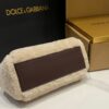Dolce & Gabbana Lamb's Wool Bag-White-20cm with original box