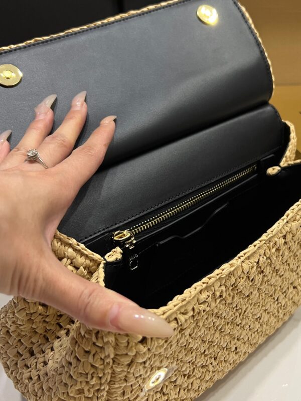 Dolce & Gabbana Raffia Grass Bag-Apricot-20cm with original box