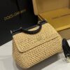 Dolce & Gabbana Raffia Grass Bag-Apricot-20cm with original box