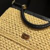 Dolce & Gabbana Raffia Grass Bag-Apricot-20cm with original box