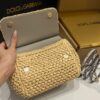 Dolce & Gabbana Raffia Grass Bag-Apricot-20cm with original box