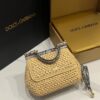 Dolce & Gabbana Raffia Grass Bag-Apricot-20cm with original box