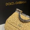 Dolce & Gabbana Raffia Grass Bag-Apricot-20cm with original box