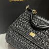 Dolce & Gabbana Raffia Grass Bag-Black-20cm with original box