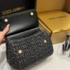 Dolce & Gabbana Raffia Grass Bag-Black-20cm with original box