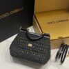 Dolce & Gabbana Raffia Grass Bag-Black-20cm with original box