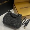 Dolce & Gabbana Raffia Grass Bag-Black-20cm with original box