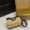 Dolce & Gabbana Raffia Grass Bag-Apricot-19cm with original box