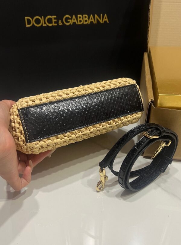 Dolce & Gabbana Raffia Grass Bag-Apricot-19cm with original box