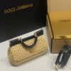Dolce & Gabbana Raffia Grass Bag-Apricot-19cm with original box