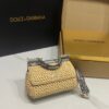 Dolce & Gabbana Raffia Grass Bag-Apricot-19cm with original box