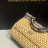 Dolce & Gabbana Raffia Grass Bag-Apricot-19cm with original box