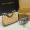 Dolce & Gabbana Raffia Grass Bag-Apricot-19cm with original box