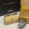 Dolce & Gabbana Raffia Grass Bag-Apricot-19cm with original box