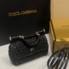 Dolce & Gabbana Raffia Grass Bag-Black-19cm with original box