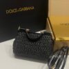 Dolce & Gabbana Raffia Grass Bag-Black-19cm with original box