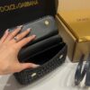 Dolce & Gabbana Raffia Grass Bag-Black-19cm with original box