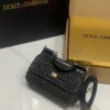 Dolce & Gabbana Raffia Grass Bag-Black-19cm with original box