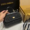 Dolce & Gabbana Raffia Grass Bag-Black-19cm with original box