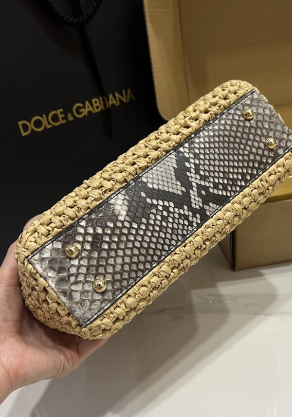Dolce & Gabbana Raffia Grass Bag-Apricot-25cm with original box