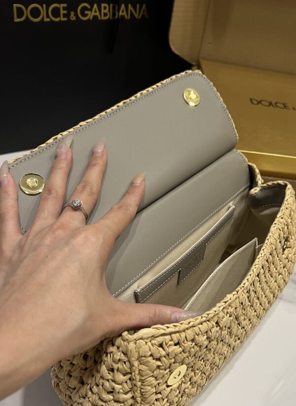 Dolce & Gabbana Raffia Grass Bag-Apricot-25cm with original box
