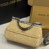 Dolce & Gabbana Raffia Grass Bag-Apricot-25cm with original box
