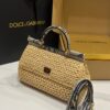 Dolce & Gabbana Raffia Grass Bag-Apricot-25cm with original box