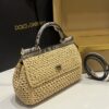 Dolce & Gabbana Raffia Grass Bag-Apricot-25cm with original box
