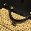 Dolce & Gabbana Raffia Grass Bag-Apricot-25cm with original box