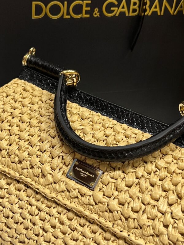 Dolce & Gabbana Raffia Grass Bag-Apricot-25cm with original box
